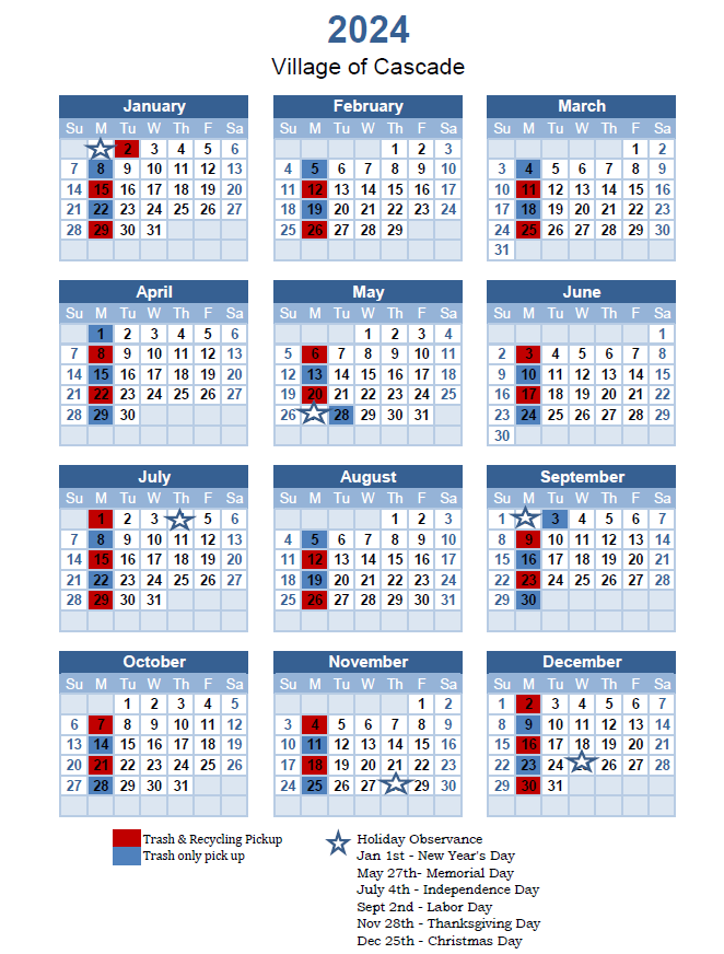 2024garbage calendar